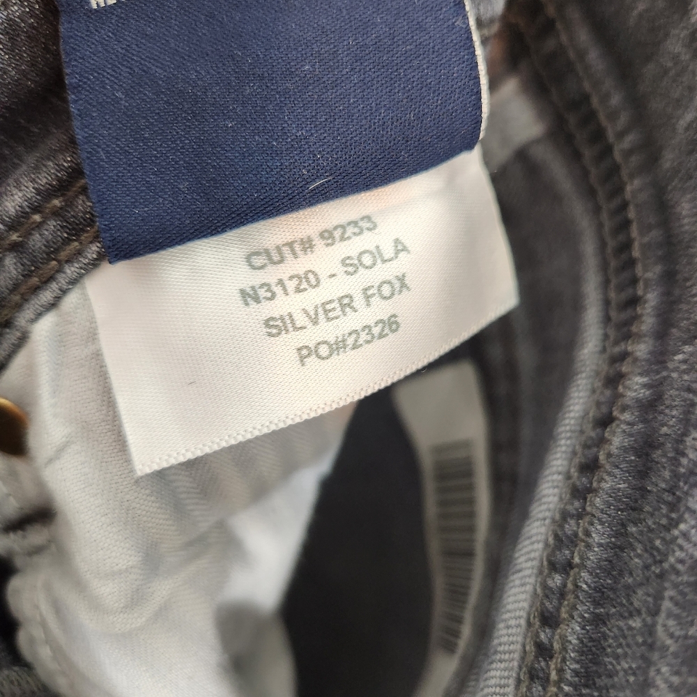 Fidelity Denim Sola Metallic Mid Rise Ankle Pants Silver Fox 26 - Picture 8 of 9